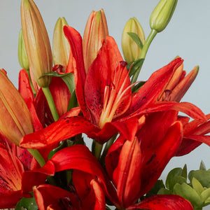Red Lilies Vase Arrangement